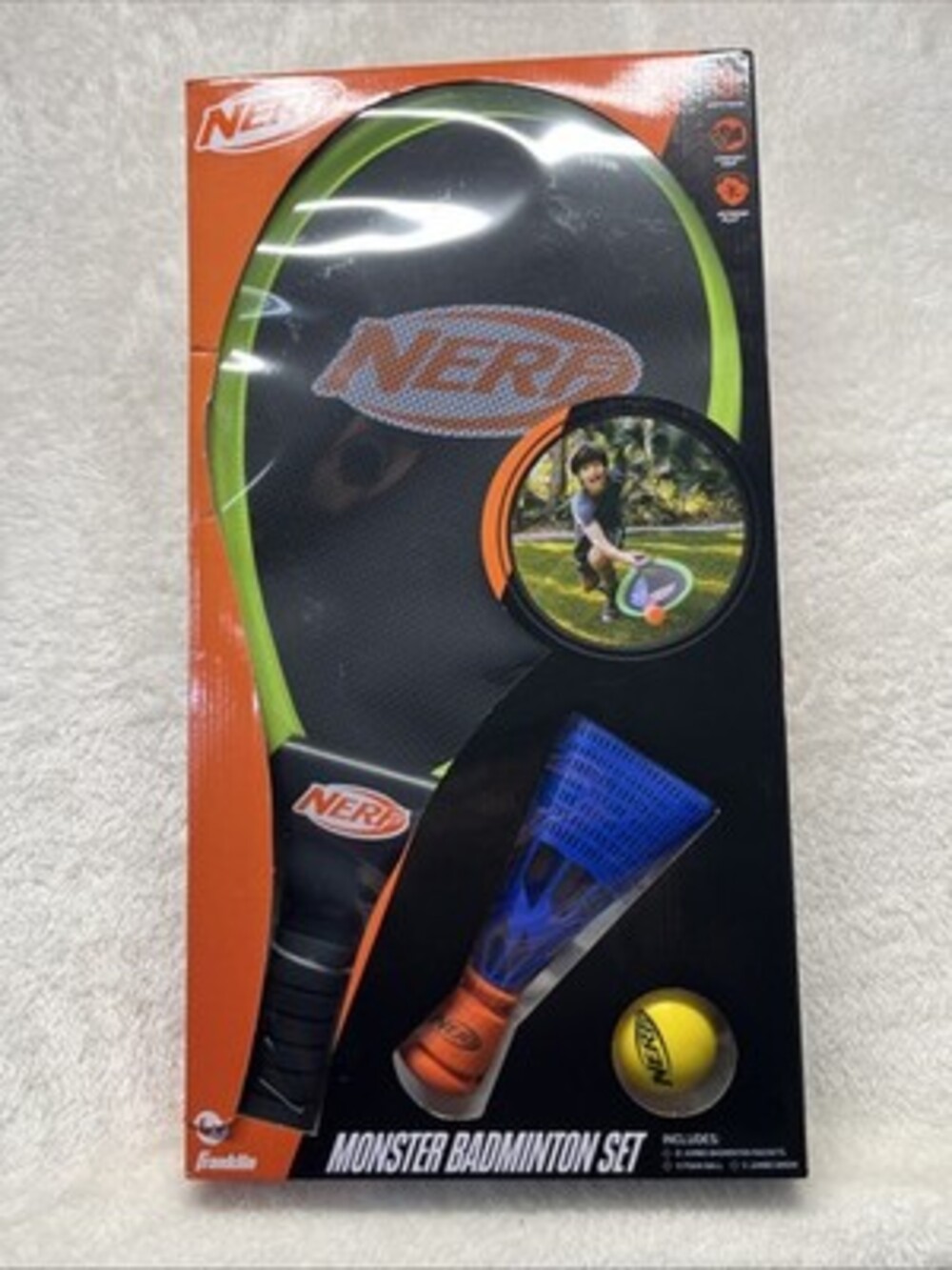 NEW Nerf MONSTER Badminton Set Outdoor Game with 2 Oversized Racquets